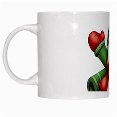 Snowman With Scarf White Mugs by Sapixe