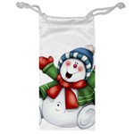 Snowman With Scarf Jewelry Bag Front