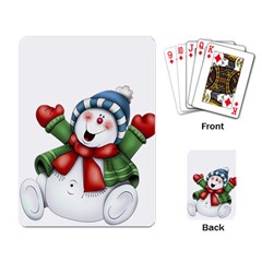 Snowman With Scarf Playing Card by Sapixe