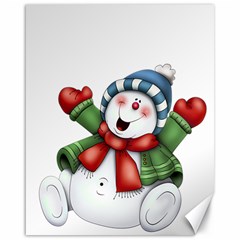 Snowman With Scarf Canvas 16  X 20   by Sapixe