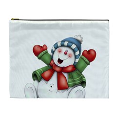 Snowman With Scarf Cosmetic Bag (xl) by Sapixe