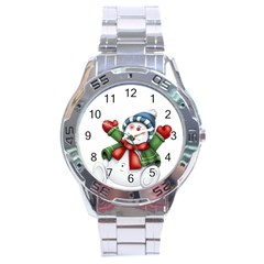 Snowman With Scarf Stainless Steel Analogue Watch by Sapixe