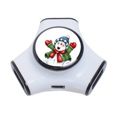 Snowman With Scarf 3-port Usb Hub by Sapixe