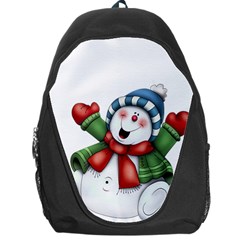 Snowman With Scarf Backpack Bag by Sapixe