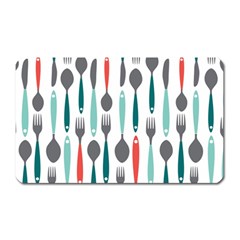 Spoon Fork Knife Pattern Magnet (rectangular) by Sapixe