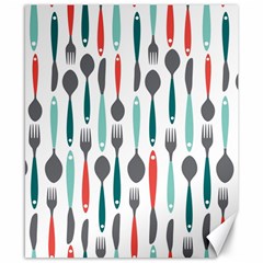 Spoon Fork Knife Pattern Canvas 8  X 10  by Sapixe