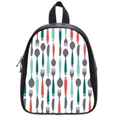 Spoon Fork Knife Pattern School Bag (small) by Sapixe