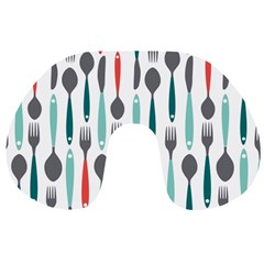 Spoon Fork Knife Pattern Travel Neck Pillows by Sapixe