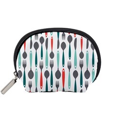 Spoon Fork Knife Pattern Accessory Pouches (small)  by Sapixe