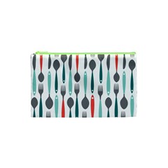 Spoon Fork Knife Pattern Cosmetic Bag (xs) by Sapixe