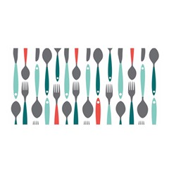 Spoon Fork Knife Pattern Satin Wrap by Sapixe