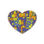 Square Background Background Texture Rubber Coaster (Heart)  Front