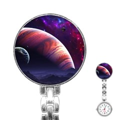 Space Art Nebula Stainless Steel Nurses Watch by Sapixe