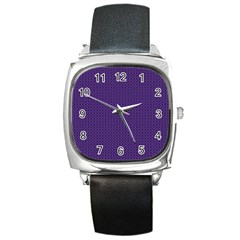 Cosmic Flowers Tiles Square Metal Watch by jumpercat