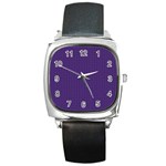 Cosmic Flowers Tiles Square Metal Watch Front