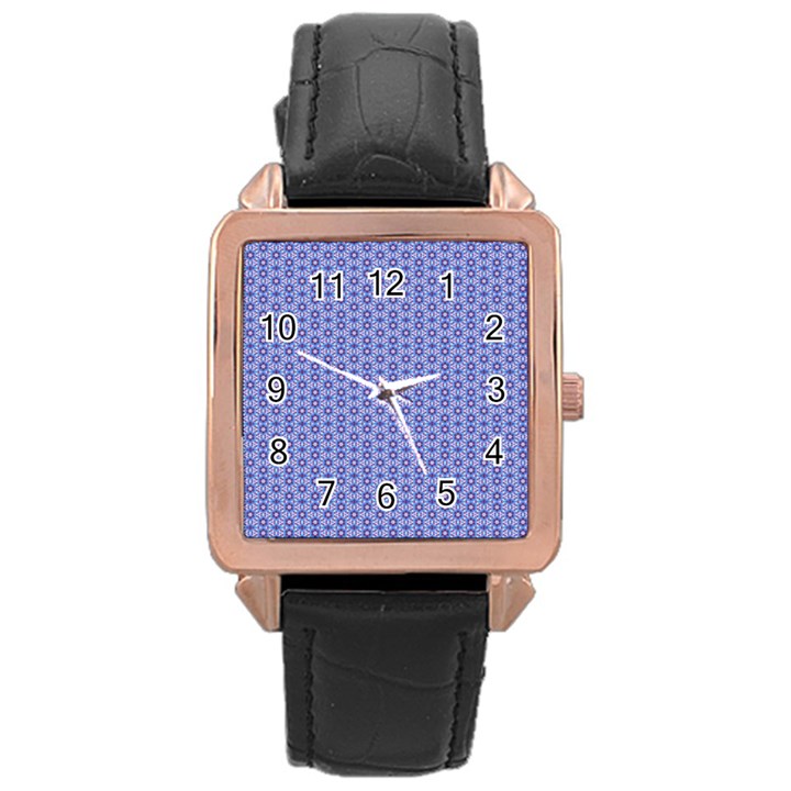 Delicate Tiles Rose Gold Leather Watch 