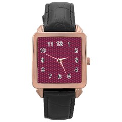 Ethnic Delicate Tiles Rose Gold Leather Watch 