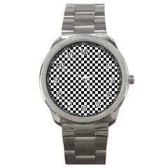 Checker Black And White Sport Metal Watch by jumpercat