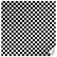 Checker Black And White Canvas 12  X 12   by jumpercat