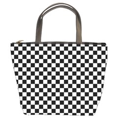 Checker Black And White Bucket Bags by jumpercat