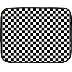 Checker Black And White Double Sided Fleece Blanket (mini)  by jumpercat