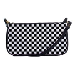 Checker Black And White Shoulder Clutch Bags by jumpercat