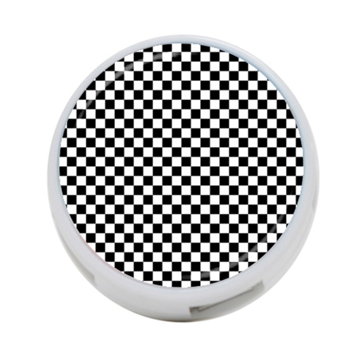 Checker Black and White 4-Port USB Hub (One Side)