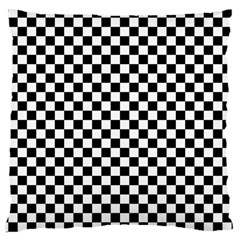 Checker Black And White Large Cushion Case (one Side) by jumpercat