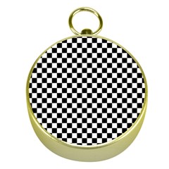 Checker Black And White Gold Compasses by jumpercat