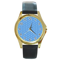 Fresh Tiles Round Gold Metal Watch by jumpercat