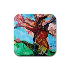 Big Coral Tree Rubber Coaster (square)  by bestdesignintheworld