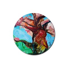 Big Coral Tree Rubber Coaster (round)  by bestdesignintheworld