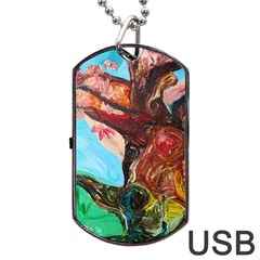 Big Coral Tree Dog Tag Usb Flash (two Sides) by bestdesignintheworld