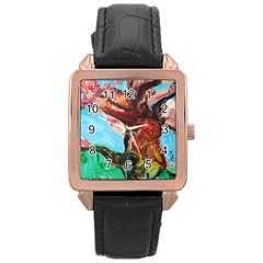 Big Coral Tree Rose Gold Leather Watch  by bestdesignintheworld