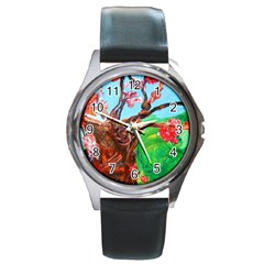 Coral Tree Blooming Round Metal Watch by bestdesignintheworld