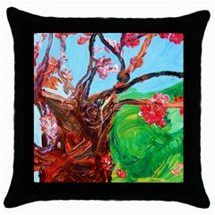 Coral Tree Blooming Throw Pillow Case (black) by bestdesignintheworld