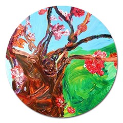 Coral Tree Blooming Magnet 5  (round) by bestdesignintheworld