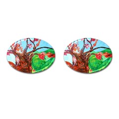 Coral Tree Blooming Cufflinks (oval) by bestdesignintheworld