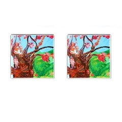 Coral Tree Blooming Cufflinks (square) by bestdesignintheworld