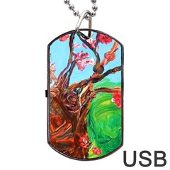 Coral Tree Blooming Dog Tag Usb Flash (one Side) by bestdesignintheworld