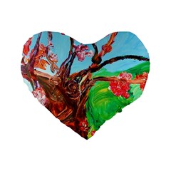 Coral Tree Blooming Standard 16  Premium Flano Heart Shape Cushions by bestdesignintheworld