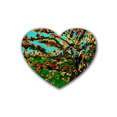 Coral Tree 1 Rubber Coaster (heart)  by bestdesignintheworld