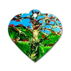 Coral Tree 2 Dog Tag Heart (two Sides)