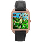 Coral Tree 2 Rose Gold Leather Watch  Front