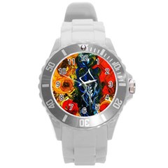 1 Butterfly 1 Round Plastic Sport Watch (l) by bestdesignintheworld