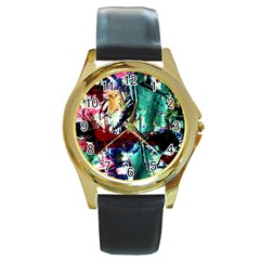 Combat Trans 4 Round Gold Metal Watch by bestdesignintheworld