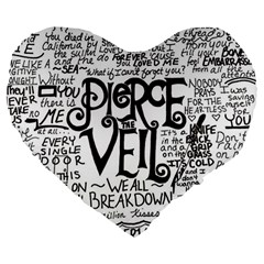 Pierce The Veil Music Band Group Fabric Art Cloth Poster Large 19  Premium Heart Shape Cushions