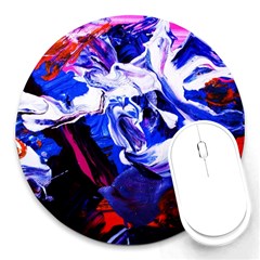 Cabin In The Mountain 1 Round Mousepads by bestdesignintheworld