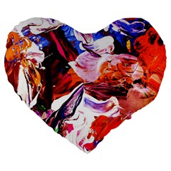 Cabin In The Mountain 2 Large 19  Premium Flano Heart Shape Cushions by bestdesignintheworld