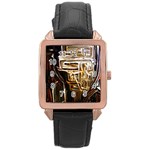 Ceramics Of Ancient Land 8 Rose Gold Leather Watch  Front